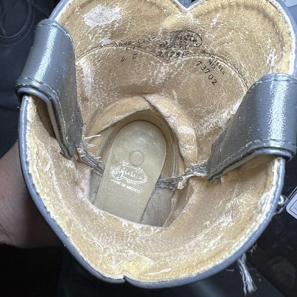 Justin Roper Gray Leather Cowboy Western Riding Casual Boots Mens Youth 4 D Shoe - Picture 10 of 11